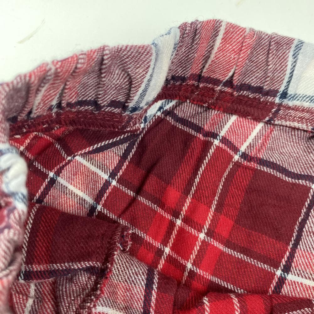 شلوار اسپرت طرح چهارخونه کمرکش قرمز رنگ – 38 تا 40 — تصویر ۴