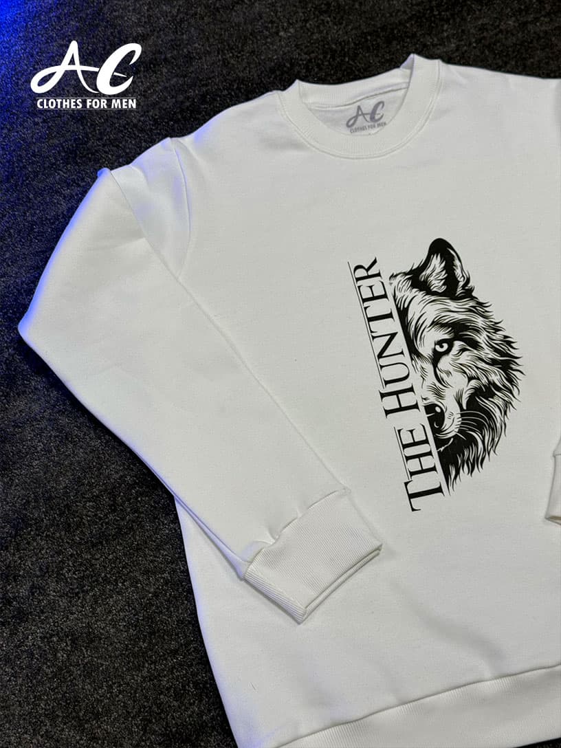 بلوز دورس مردانه یقه گرد طرح گرگ کد THE HUNTER-AC-1133 — تصویر ۳