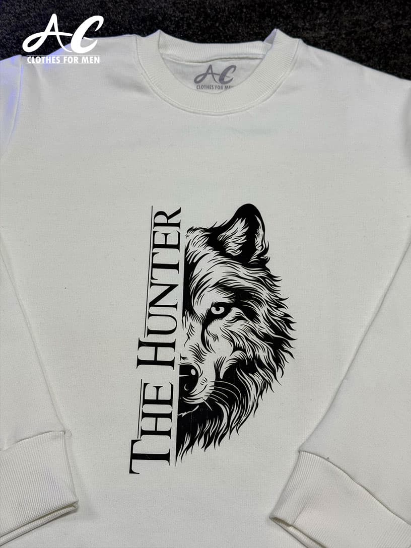 بلوز دورس مردانه یقه گرد طرح گرگ کد THE HUNTER-AC-1133 — تصویر ۴
