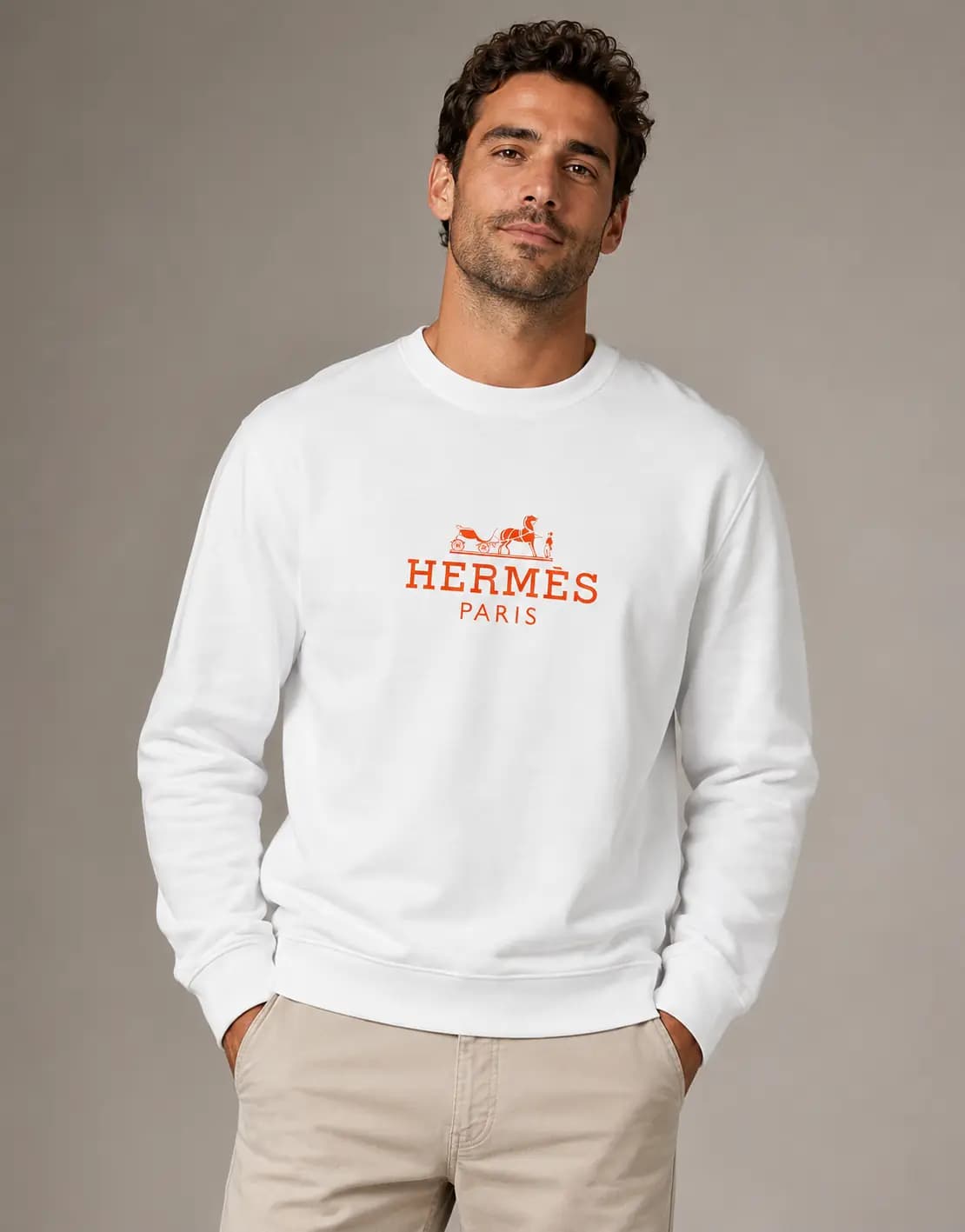 بلوز آستین بلند مردانه یقه گرد هرمس کد HERMES-AC-5544