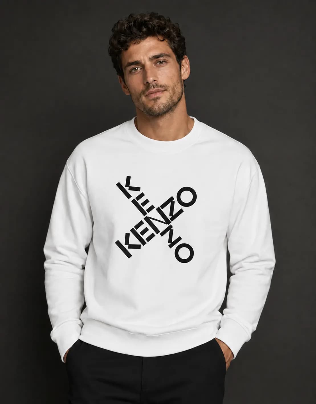 بلوز آستین بلند مردانه یقه گرد کنزو کد KENZO-AC-5544