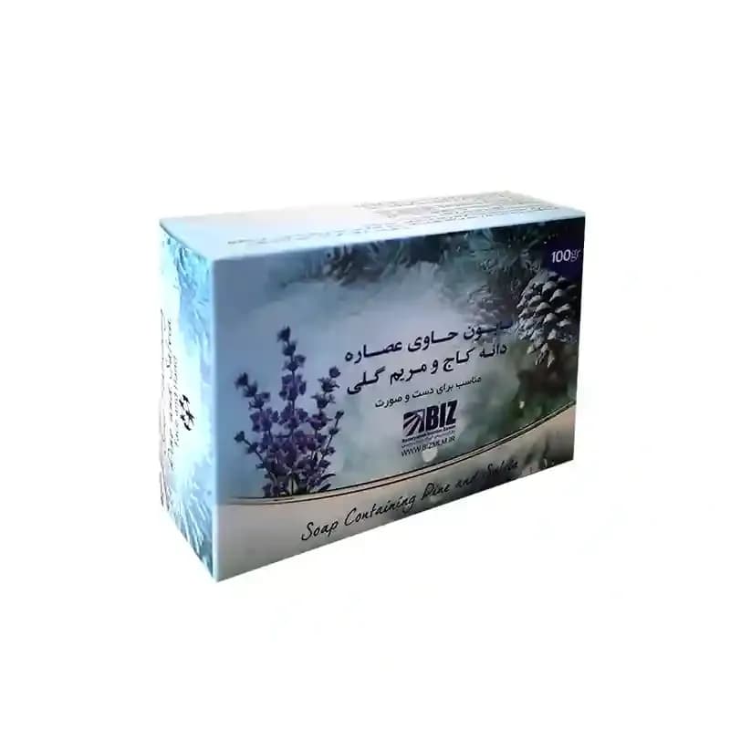 صابون دانه کاج و مریم گلی بیز (Biz) پک 3 عددی مناسب دست و صورت