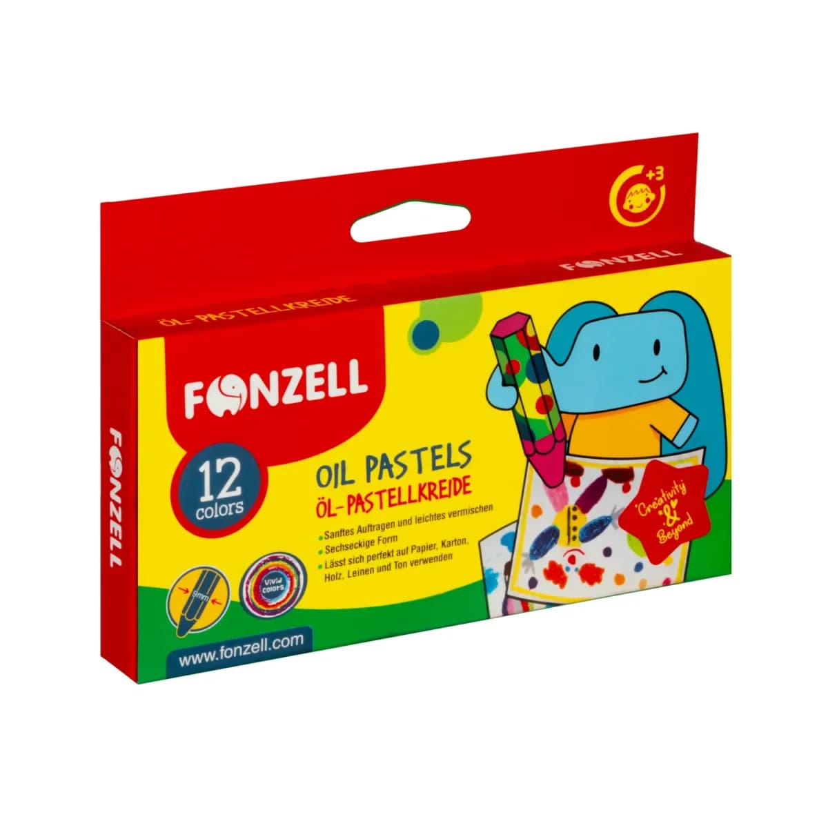 پاستل روغنی 12 رنگ فونزل کد 685089 (fonzell) — تصویر ۷