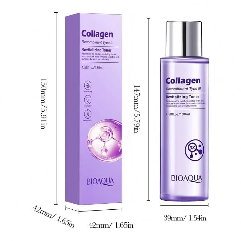 تونر کلاژن بیوآکوا Bioaqua مدل Collagen Revitalizing | آبرسان و جوانساز پوست ۱۳۰ میل — تصویر ۳