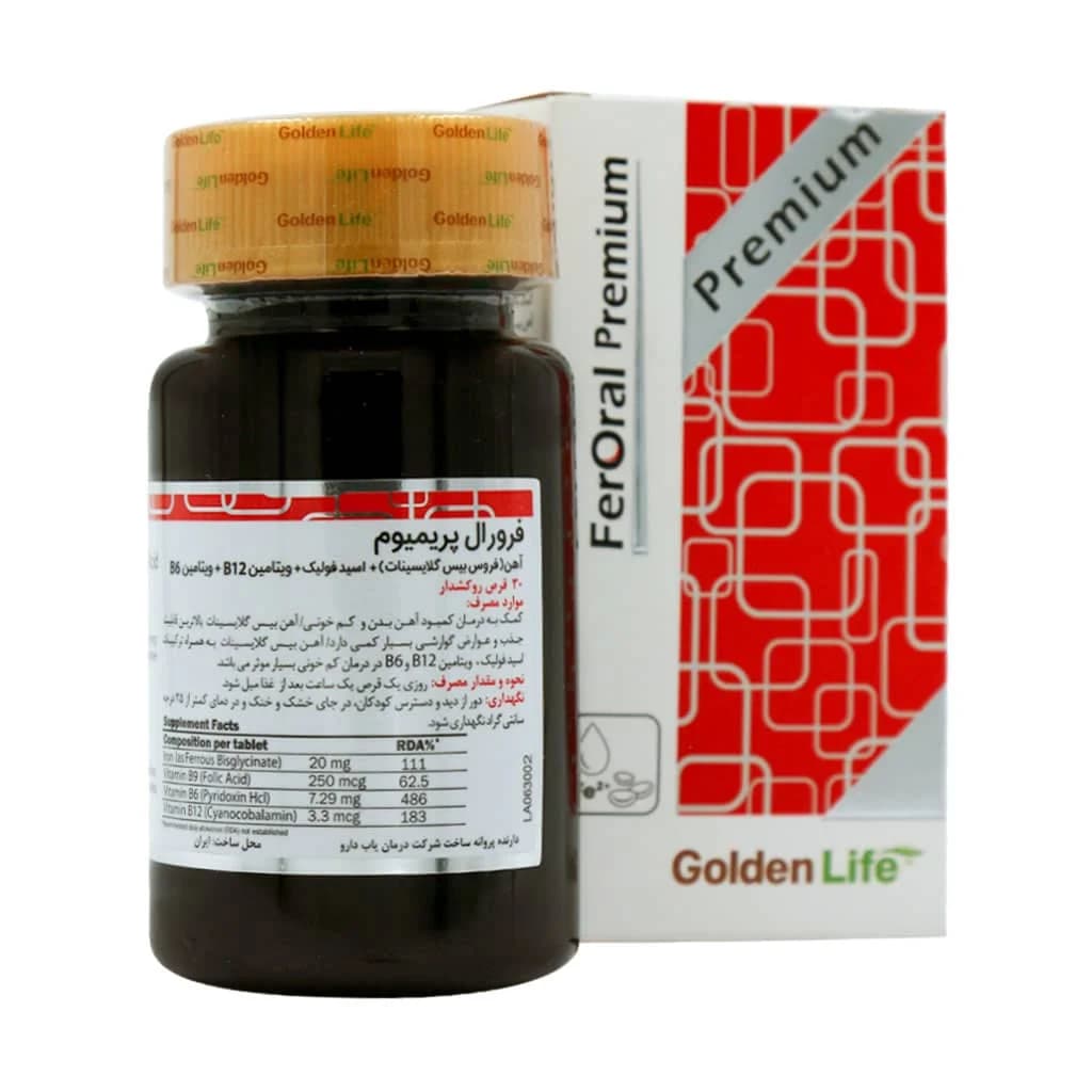 قرص فرورال پریمیوم گلدن لایف 30 عددی (Golden Life Feroral Premium)