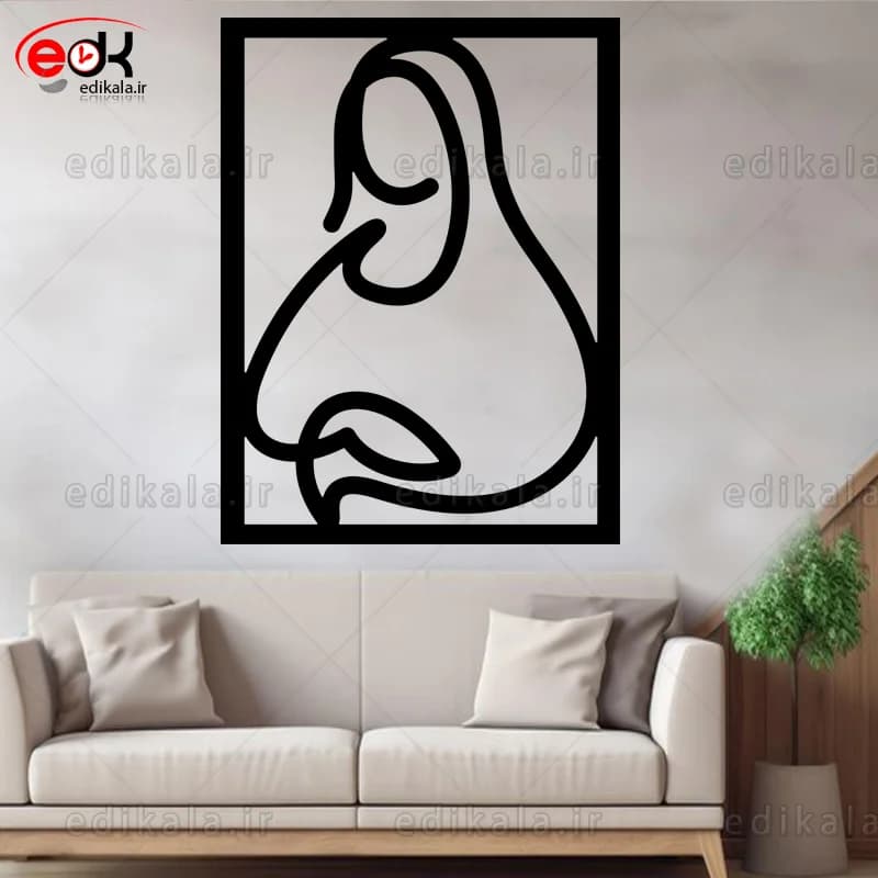 آینه دکوراتیو طرح تابلو مونالیزا شماره 1 در پنج رنگ و ابعاد انتخابی+فایل کورل — تصویر ۲