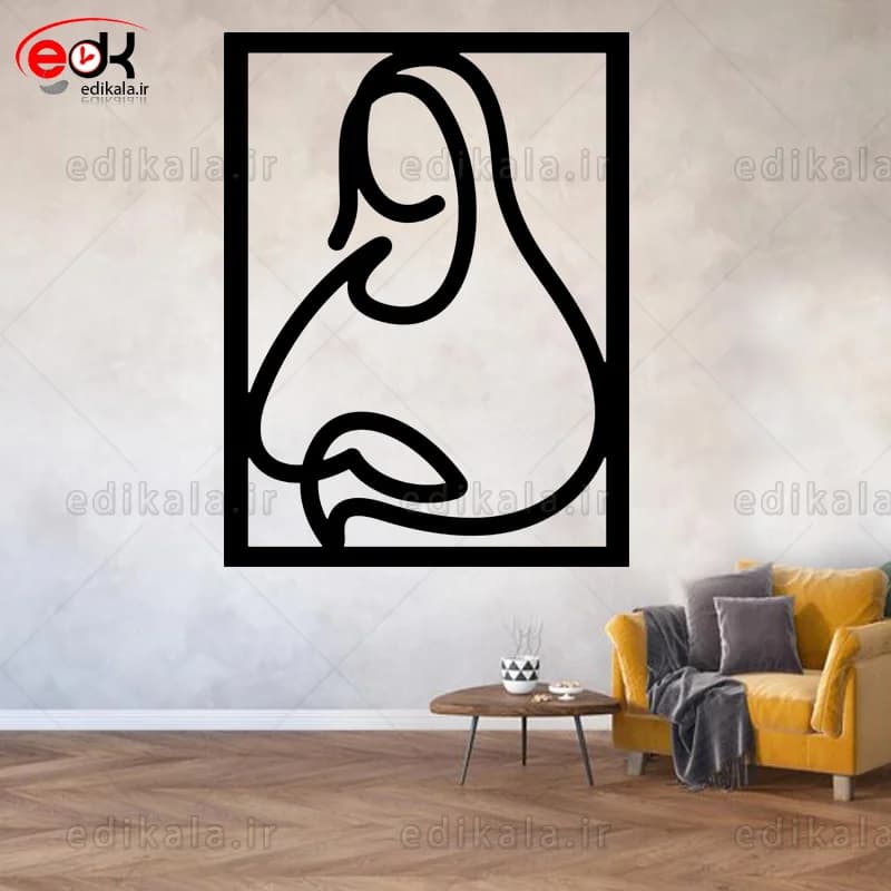 آینه دکوراتیو طرح تابلو مونالیزا شماره 1 در پنج رنگ و ابعاد انتخابی+فایل کورل