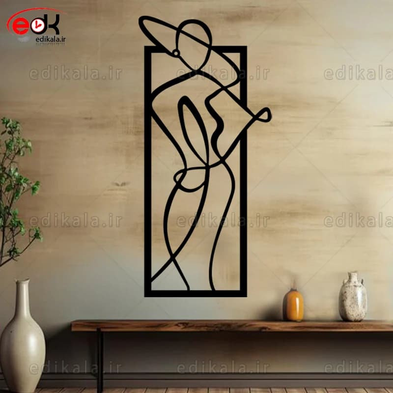 آینه دکوراتیو طرح دختر شماره 1 در پنج رنگ و ابعاد انتخابی+فایل کورل