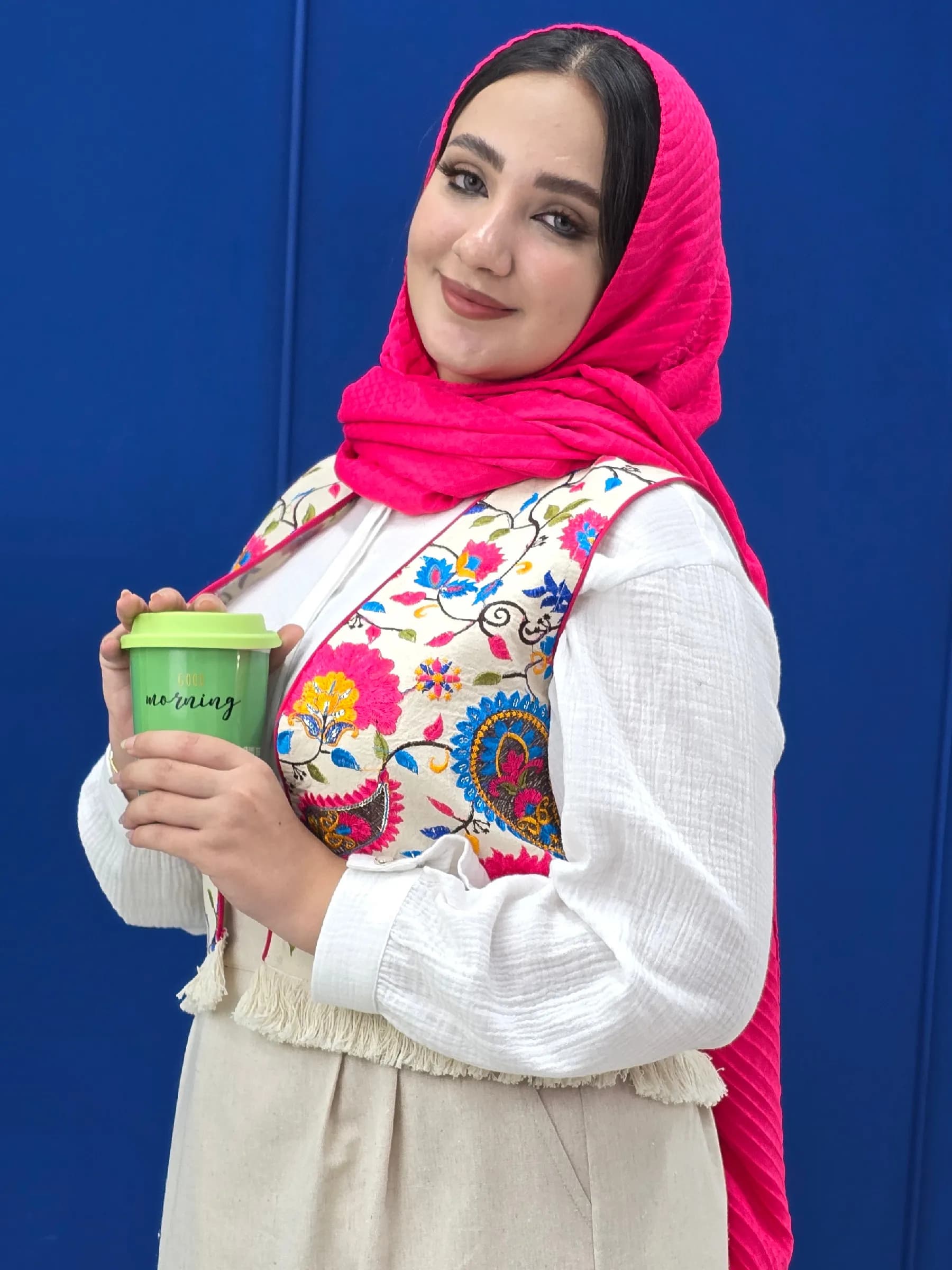 جلیقه لینن سوزندوزی با طرح بتهجقه ws48