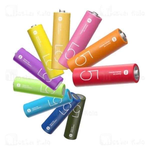 پک 10 تایی باتری رنگین کمانی قلمی شیائومی مدل Xiaomi ZI5 LR06 Alkaline AA — تصویر ۲