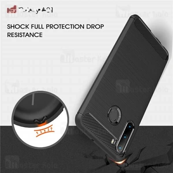 قاب محافظ ژله ای سامسونگ Samsung Galaxy A21 Rugged Armor Fiber Carbon — تصویر ۶