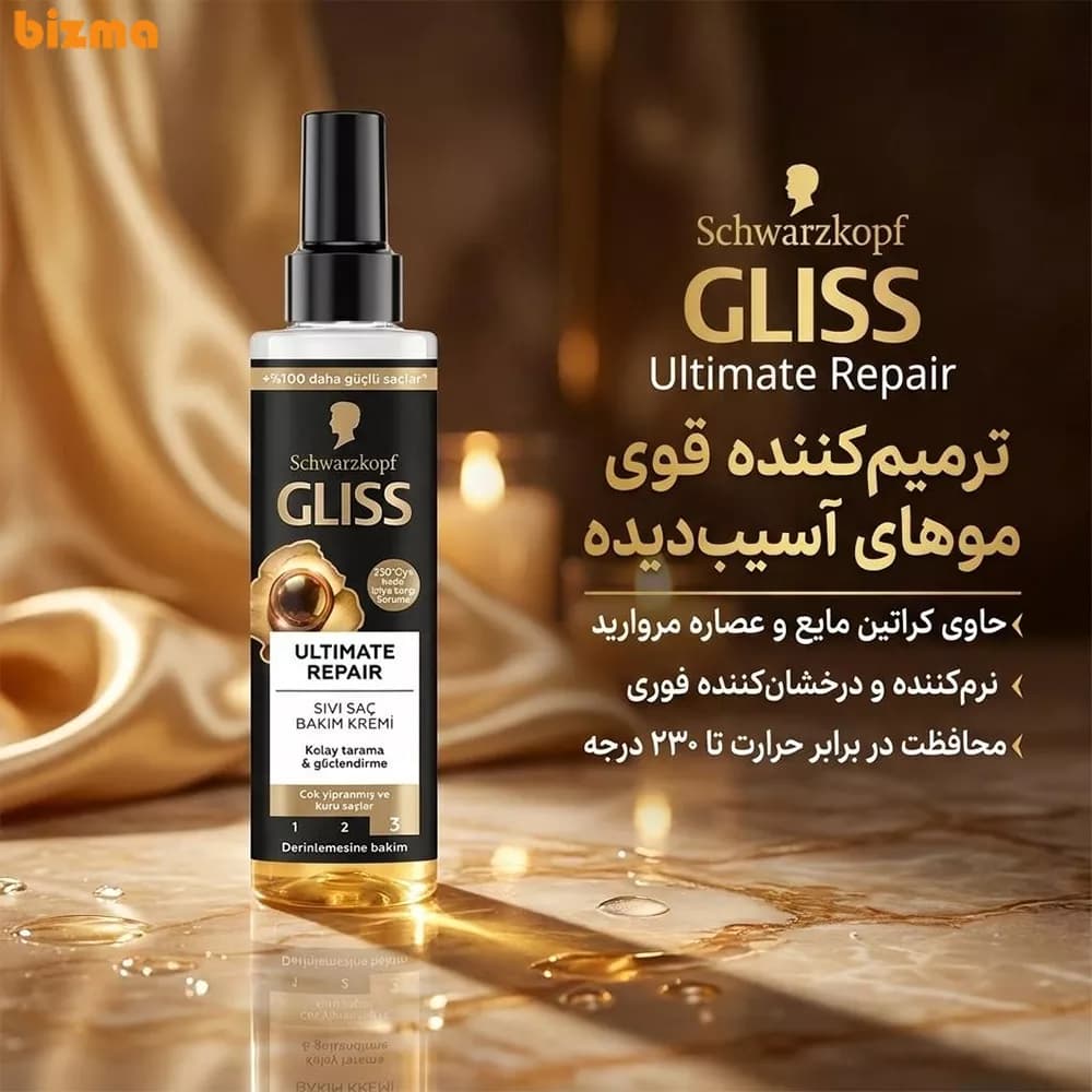 اسپری دو فاز گلیس مدل Ultimate Repair حجم 195 میلی لیتر — تصویر ۲