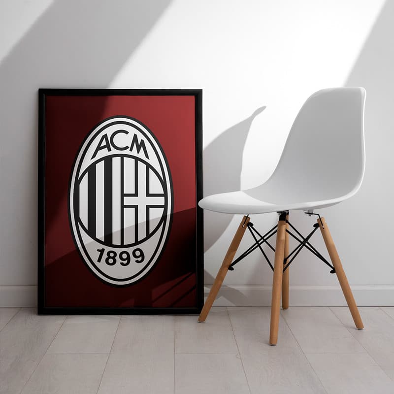 تابلو مدل دیواری طرح لوگو آث میلان AC Milan کد FD575 — تصویر ۳