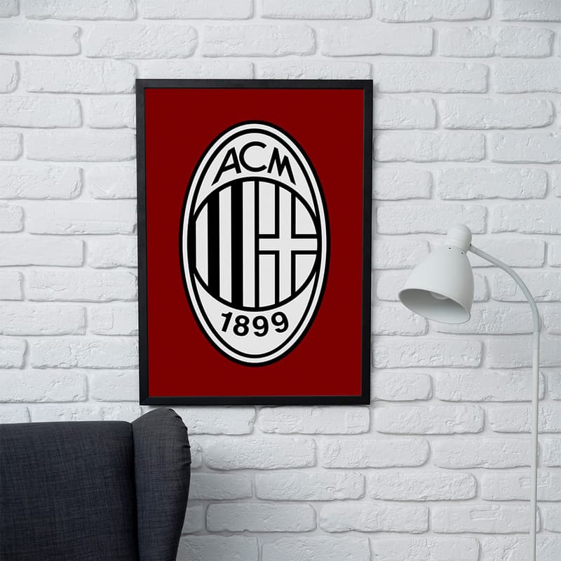 تابلو مدل دیواری طرح لوگو آث میلان AC Milan کد FD575 — تصویر ۲