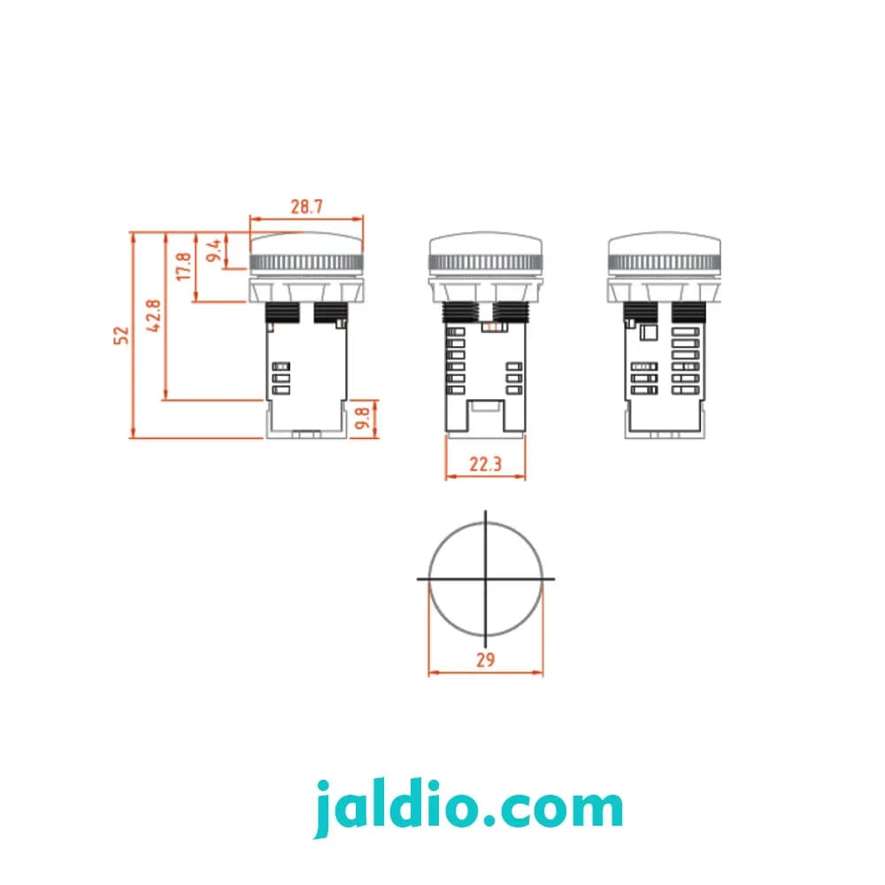 چراغ سیگنال LED غیر قابل تعویض رعد IN 24 V — تصویر ۲