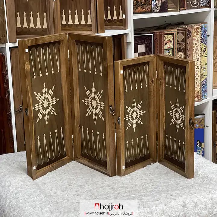 تخته نرد و شطرنج چوب نراد سایز ۵۰ و سایز ۴۰ کد TNS642 — تصویر ۲