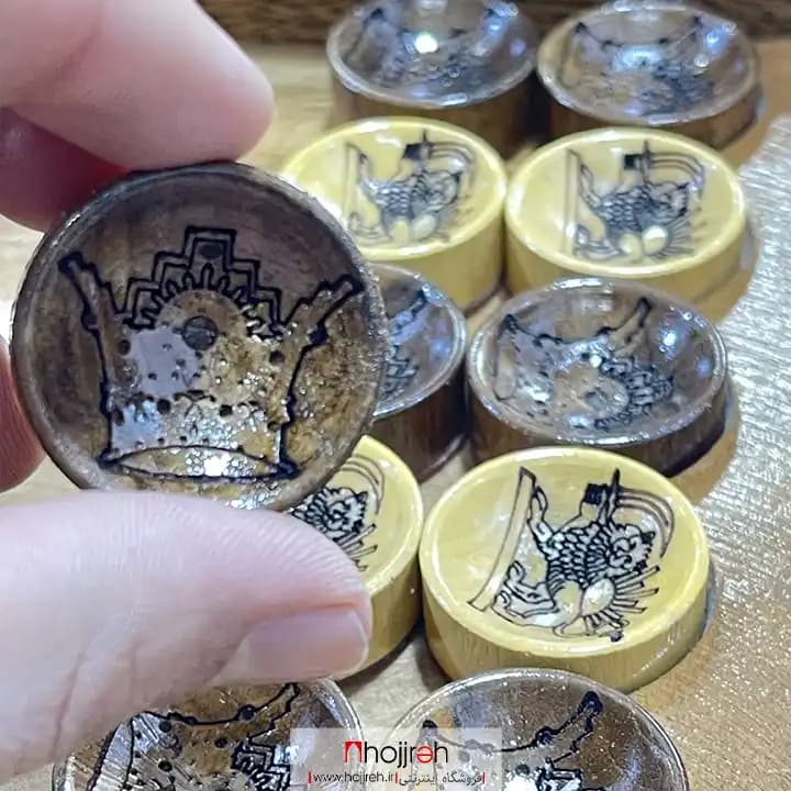 مهره تخته نرد حکاکی شیر و تاج قطر 3 سانت کد TNS72 — تصویر ۳