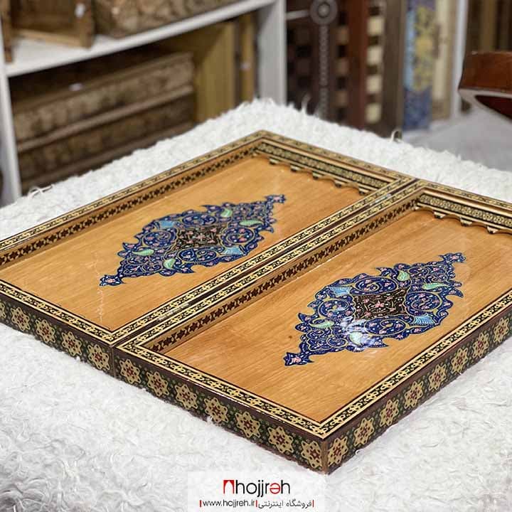 تخته نرد و شطرنج خاتم نقاشی چوگان کد TNS60 — تصویر ۸