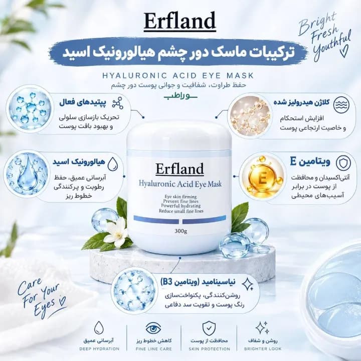 ماسک دور چشم هیالورونیک اسید ارفلند _ ماسک پودری لاتکسی — تصویر ۲