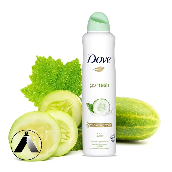 اسپری بدن ضد تعریق زنانه داو مدل go fresh Cucumber & Green Tea 48 Hour — تصویر ۲