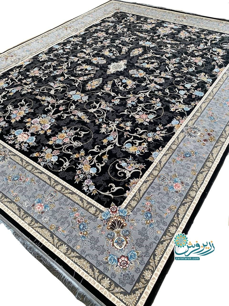 فرش بهار سرمه ای 700 شانه – تمام نخ اکریلیک