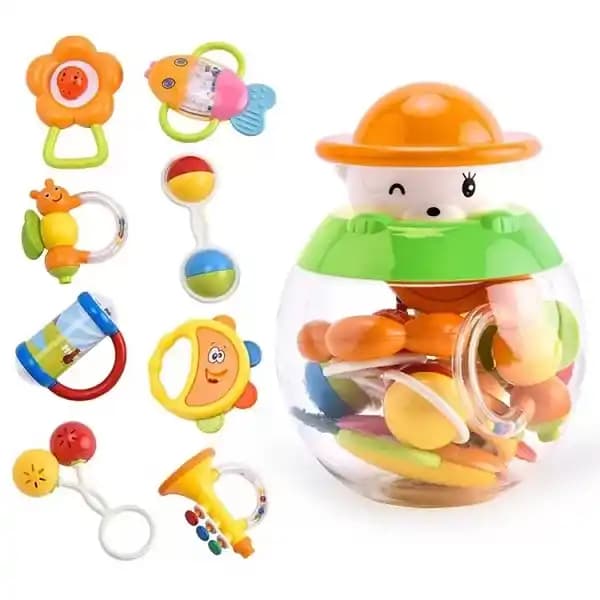 ست جغجغه طرح خرس دلقک rattle set کد 6508