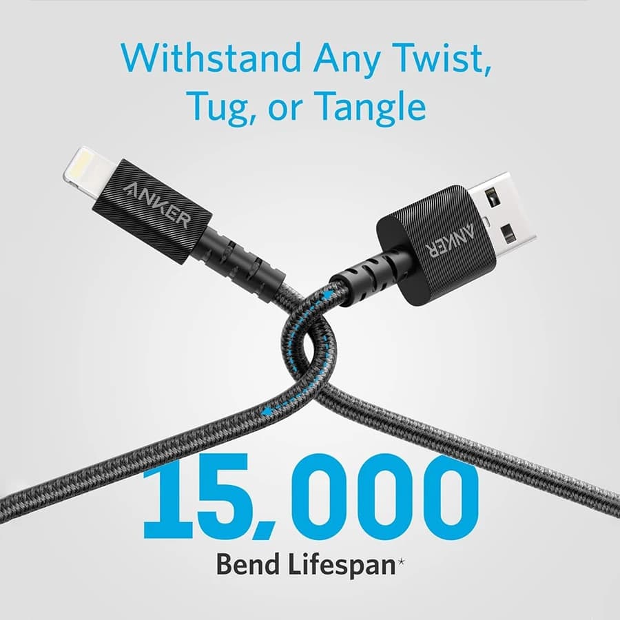 کابل تبدیل USB-A به Lightning انکر Anker PowerLine Select+ 1.8M Black — تصویر ۲