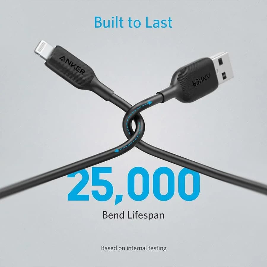 کابل شارژ USB-A به Lightning انکر Anker PowerLine III 0.9M Black — تصویر ۲