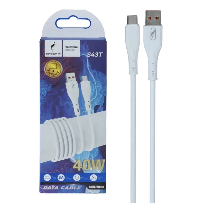 کابل شارژ فست Sky Dolphin Type-C مدل S43T – سفید – TCO — تصویر ۲