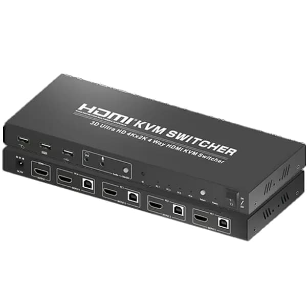 سوئیچ کی وی ام 4 خروجی دستی+ریموت HDMI+USB تی سی تراست مدل TC-KSW-41U
