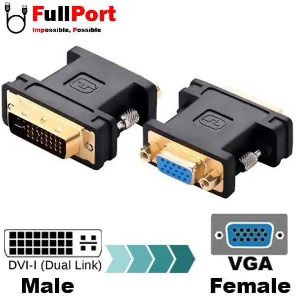 مبدل (5+24)DVI-I Dual Link به VGA فرانت مدل FN-VAD110 — تصویر ۲