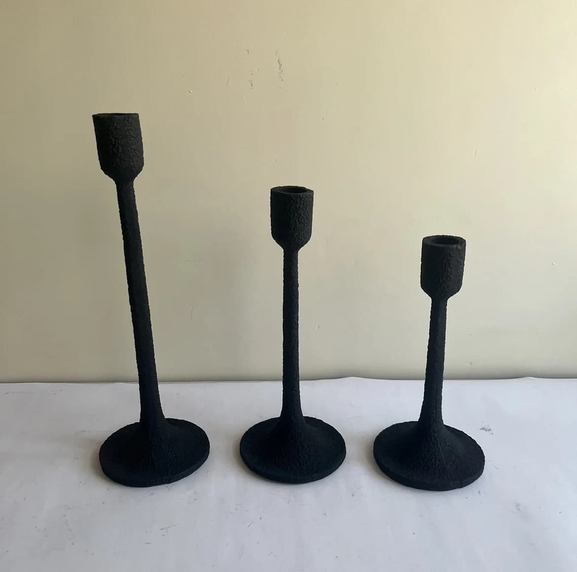 جاشمعی مدل ایستاده مناسب شمع های استوانه ای طرح تکسچر مجموعه ۳ عددی — تصویر ۵