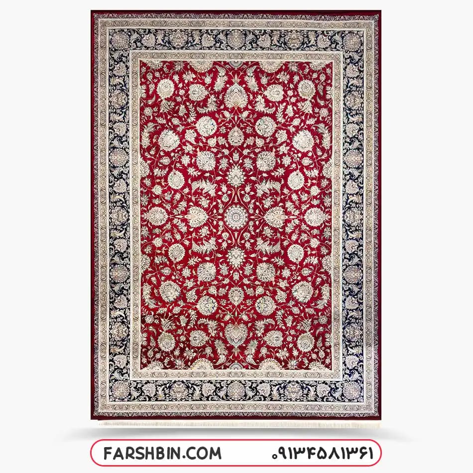 فرش دستبافت گونه لاکی افشان 1500 شانه کد 7531
