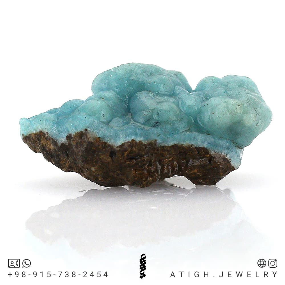 سنگ راف همی مورفیت – hemimorphite معدنی کمیاب نمونه کلکسیونی مناسب دکوری، سنگ درمانی و ساخت زیور کیفیت بینظیر وزن حدود ۴۶.۵ قیراط — تصویر ۳