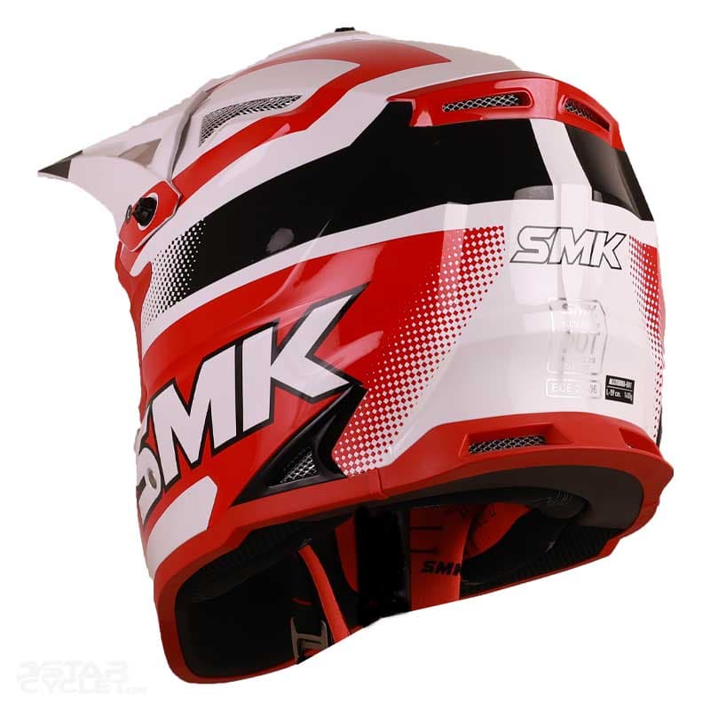کلاه کاسکت کراسی اس ام کی مدل ALLTERRA X-THROTTLE RED WHITE GL132 — تصویر ۳