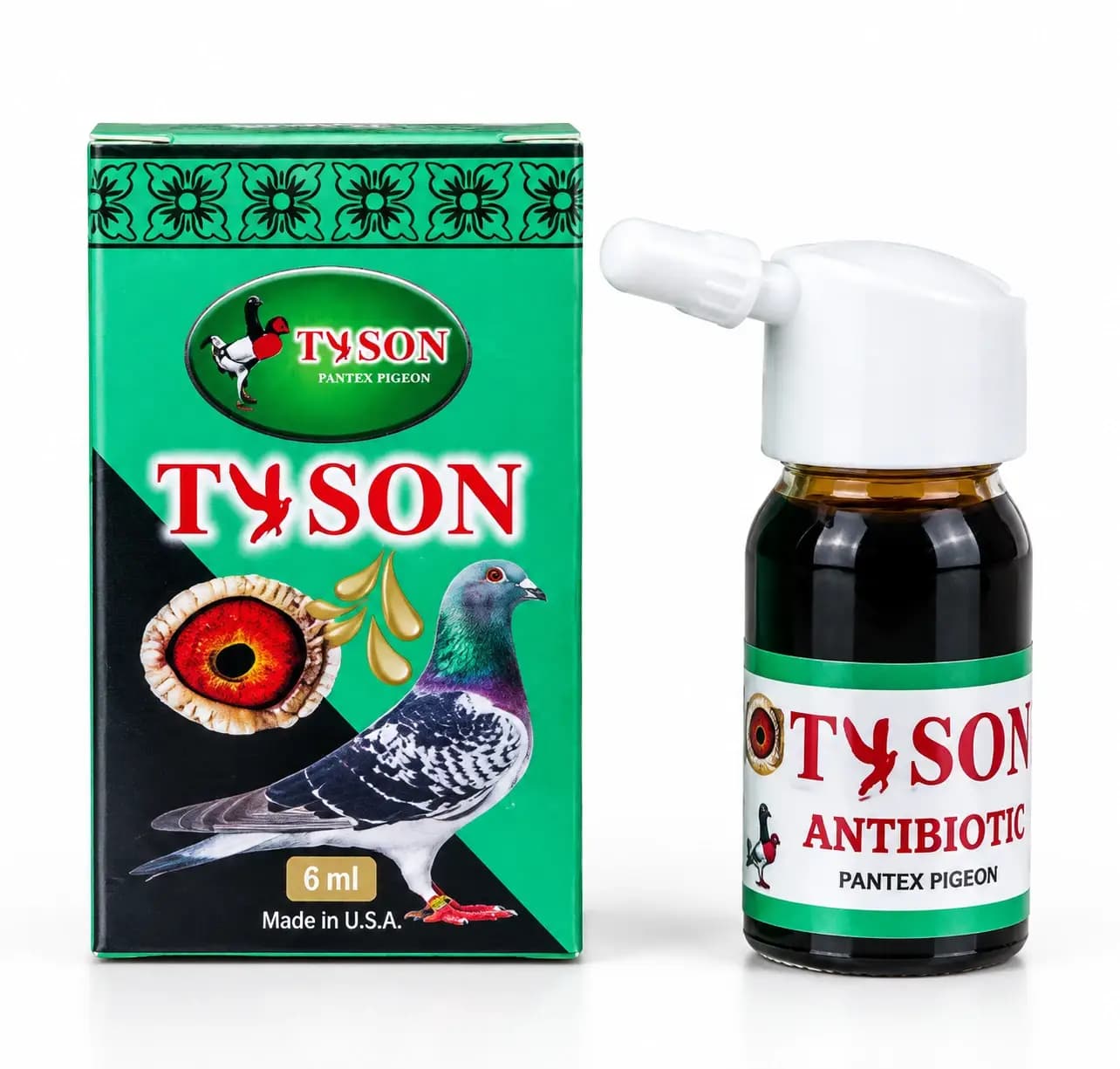 قطره چشمی تایسون | درمان عفونت چشم کبوتر و پرندگان | Tyson Eye Drop