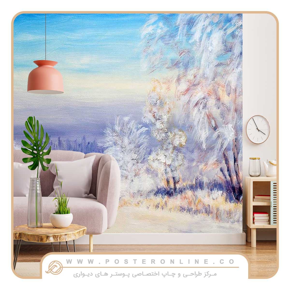 پوستر دیواری نقاشی منظره زمستانی کد n-6901