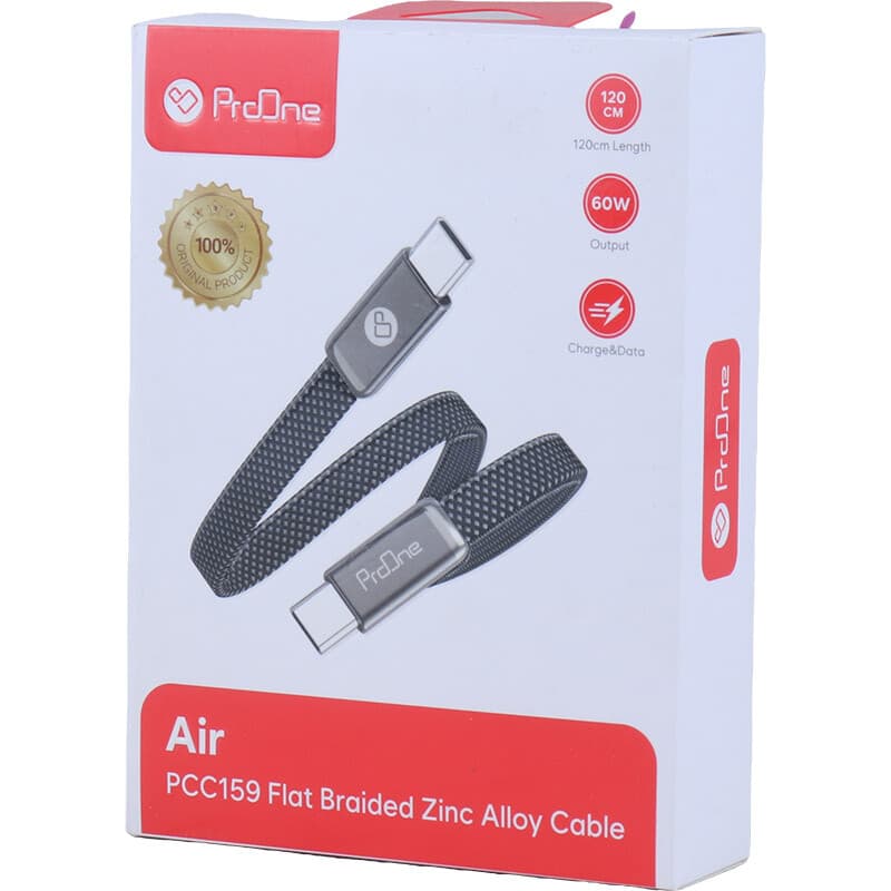 کابل دو سر تایپ سی فست شارژ 60 وات پرووان Air PCC159 طول 1.2 متر — تصویر ۵