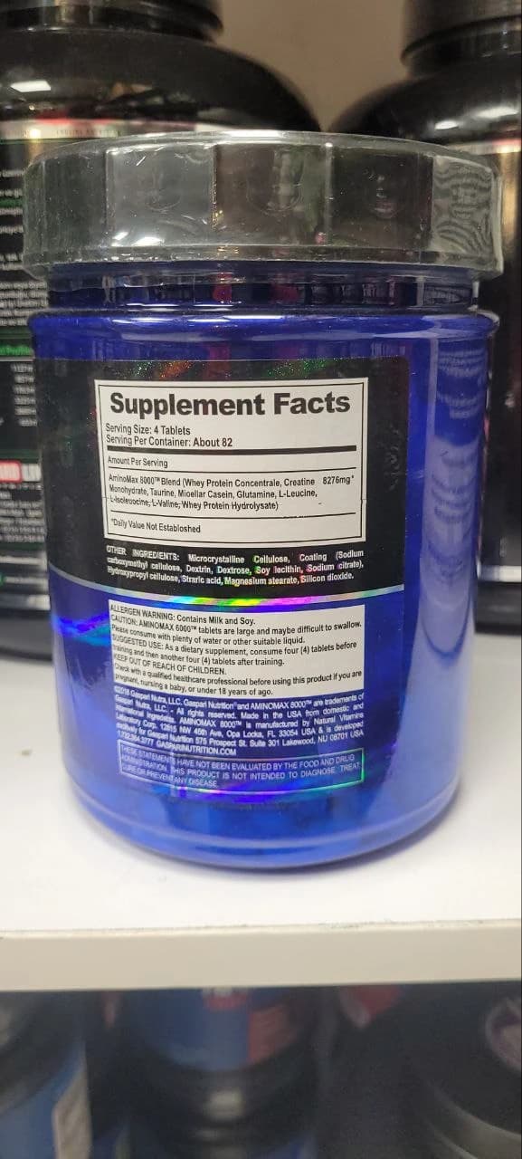 آمینو مکس ۸۰۰۰ گاسپاری نوتریشن ۳۲۵ عددی | Gaspari Nutrition AminoMax 8000 – 325 Tablets — تصویر ۲