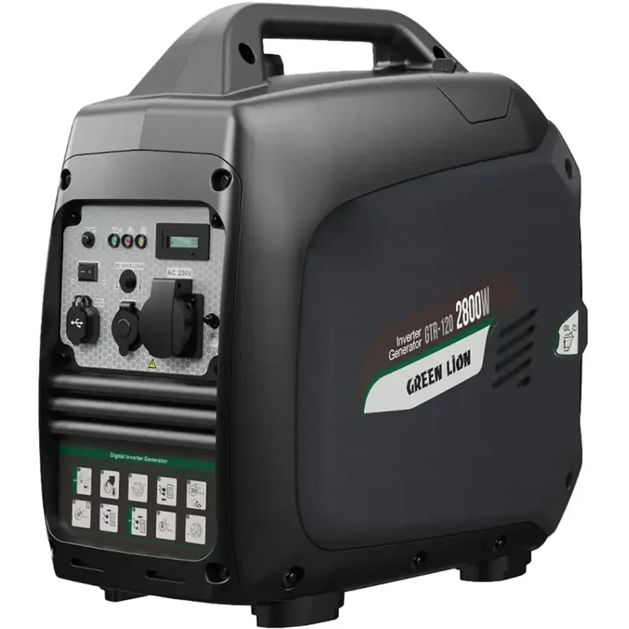 ژنراتور برق بنزینی Green Lion مدل GTR120 GNGASINV120BK 2800W – مشکی (گارانتی 6 ماهه شرکتی) — تصویر ۴