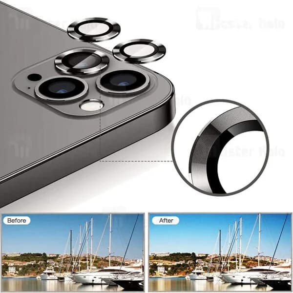 پک 3تایی محافظ لنز فلزی دوربین آیفون Apple iPhone 12 Pro / 11 Pro / 11 Pro Max Metal Ring Lens — تصویر ۳