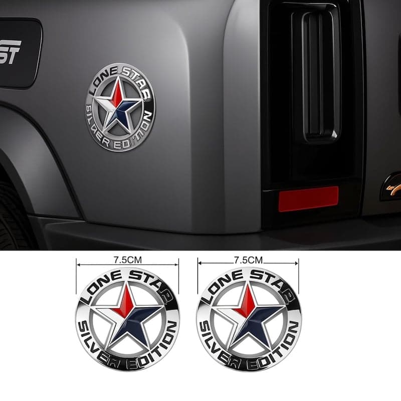 آرم فلزی Lone Star Edition Silver استیل — تصویر ۷