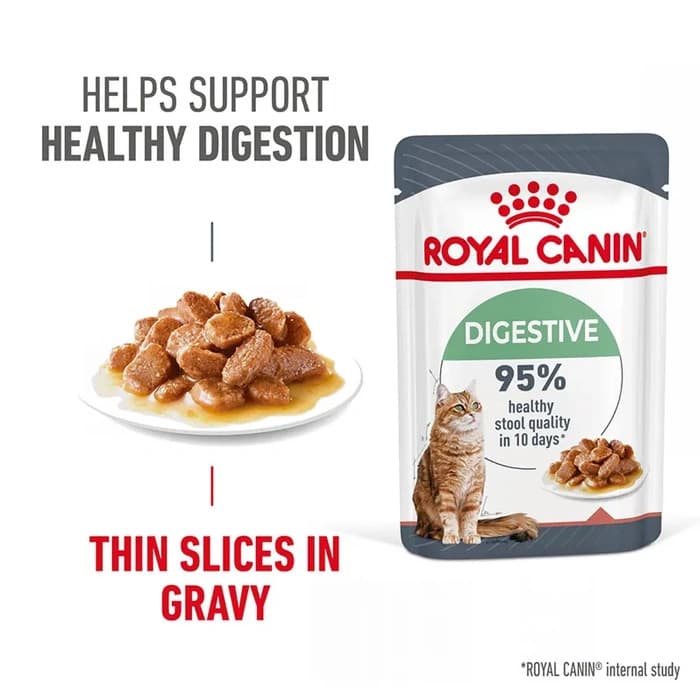 پوچ گربه رویال کنین برای حمایت از گوارش در سس مدل دایجستیو وزن 85 گرم Royal Canin Digestive Care — تصویر ۴