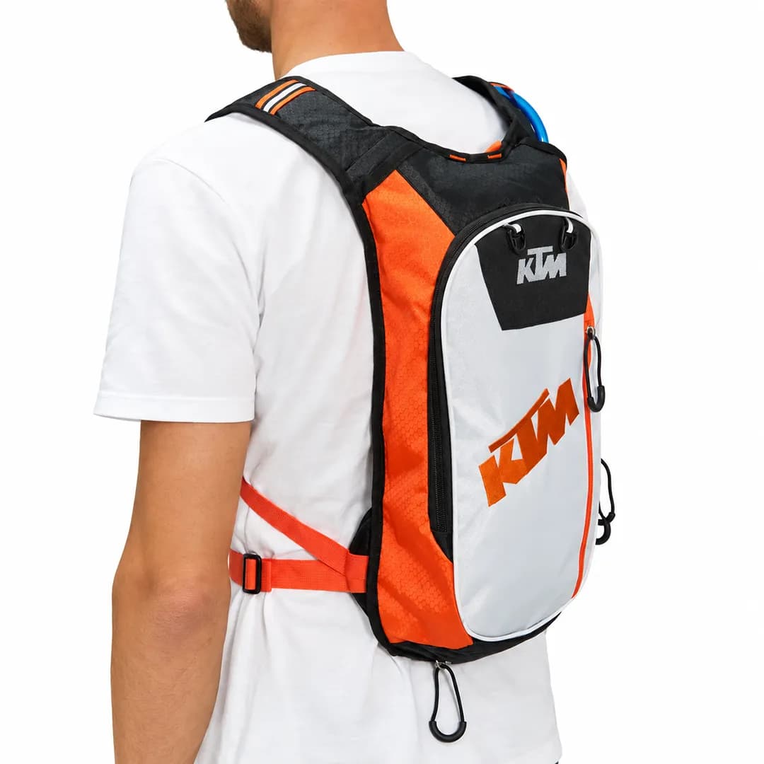 کوله پشتی کمل بگ مدل KTM WHITE ORANGE — تصویر ۲
