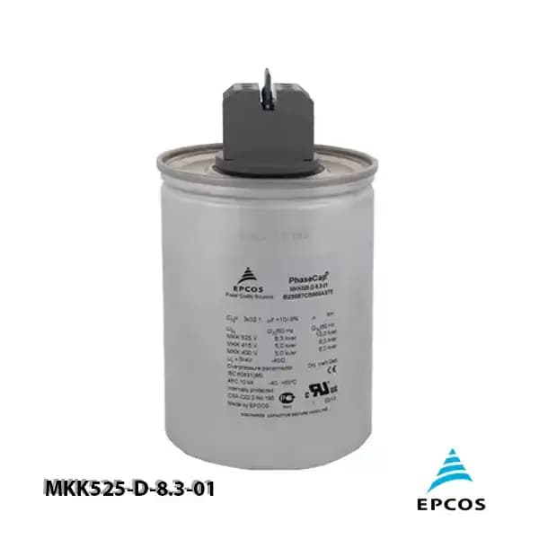 خازن 20.0 کیلووار گازی 525 ولت EPCOS کد MKK525-D-20.0-01 — تصویر ۲