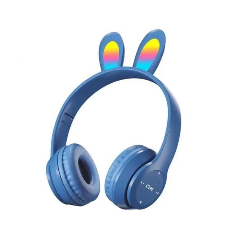 هدفون بلوتوثی طرح خرگوش P47R Rabbit Ear Bluetooth Headphone Blue — تصویر ۲