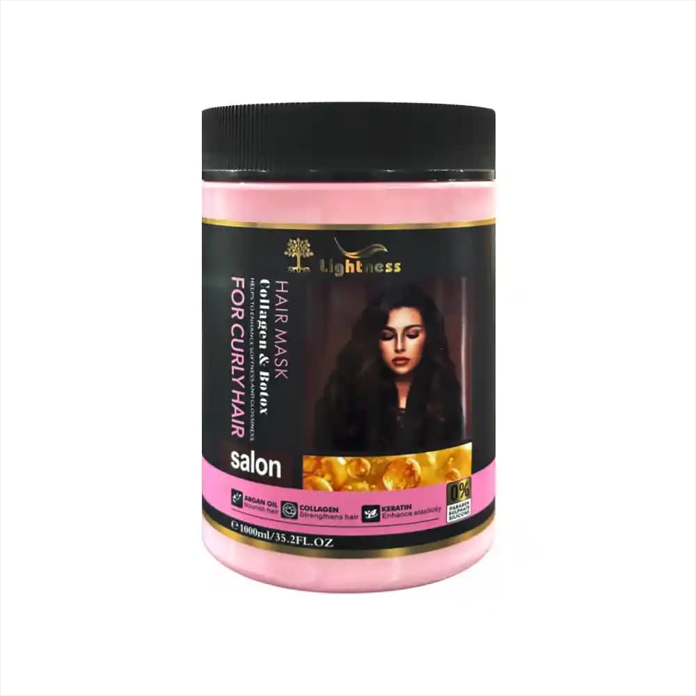 ماسک موهای فر لایتنس حاوی کلاژن و بوتاکس گیاهی 1000ml