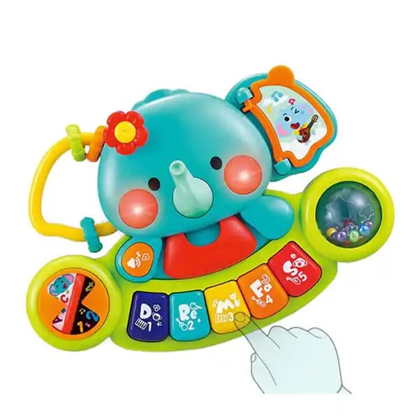 اسباب بازی موزیکال پیانو طرح فیل برند هولی تویز HUILE TOYS — تصویر ۴