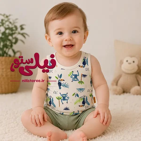 رکابی نوزاد طرح هاوایی آدمک
