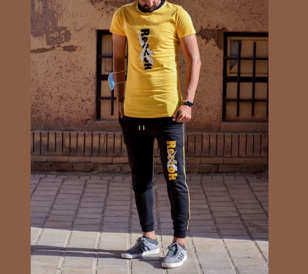 ست تیشرت و شلوار reebook زرد